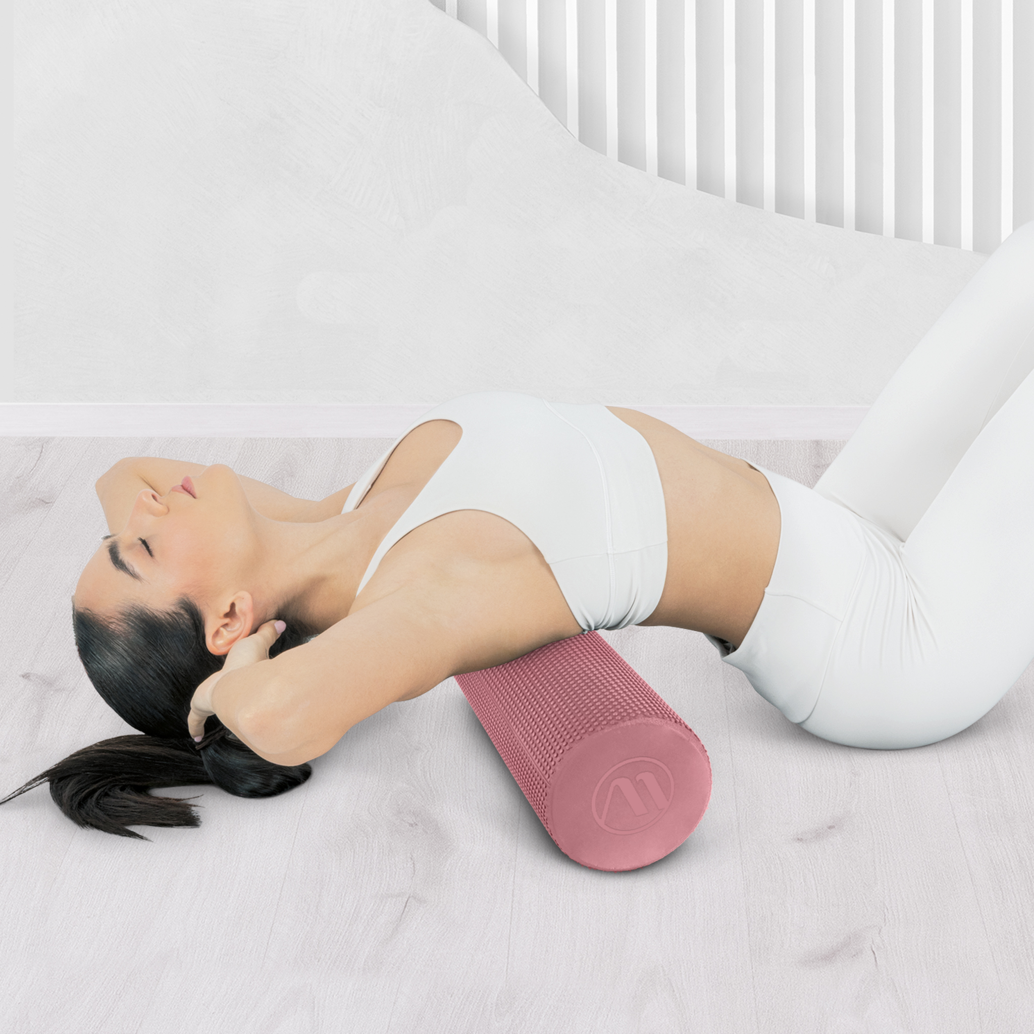 AMILA Foam Roller Trinity Φ15x90 cm – Rose Pink